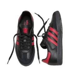 ADIDAS Men's Samba MUFC Indoor Soccer Shoe - Core Black/MUFC Red/Core Black - Regular (D) -Gazelle Sports Samba Manchester United Shoes Black JQ4036 HM5