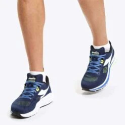 Diadora Men's Mythos Vortice 7 Running Shoe -Black Iris/White/Neon Yellow - Regular (D) -Gazelle Sports diadora 4